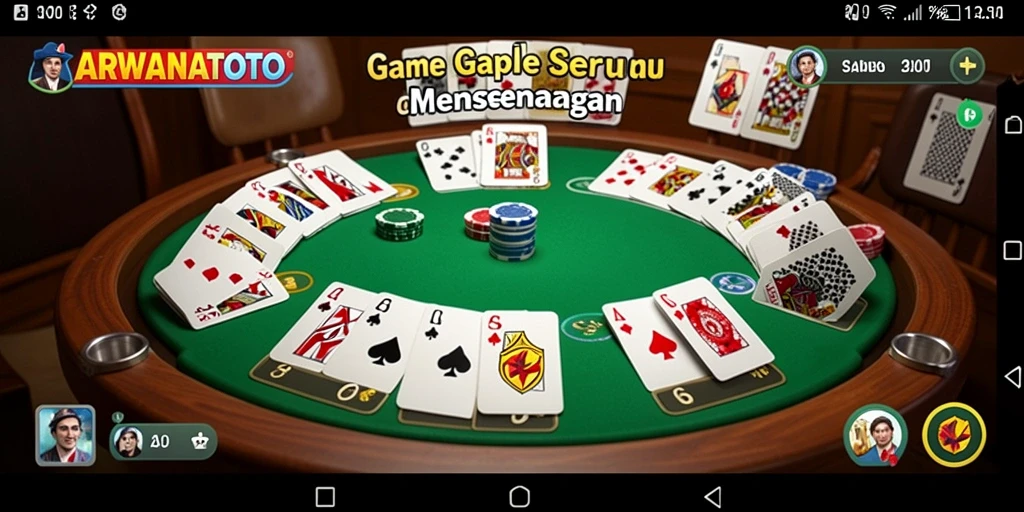 Tampilan gameplay ARWANATOTO yang menegangkan saat bermain Gaple.