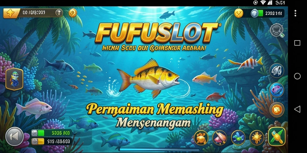 Tampilan gameplay FUFUSLOT dengan aktivitas memancing yang menarik.