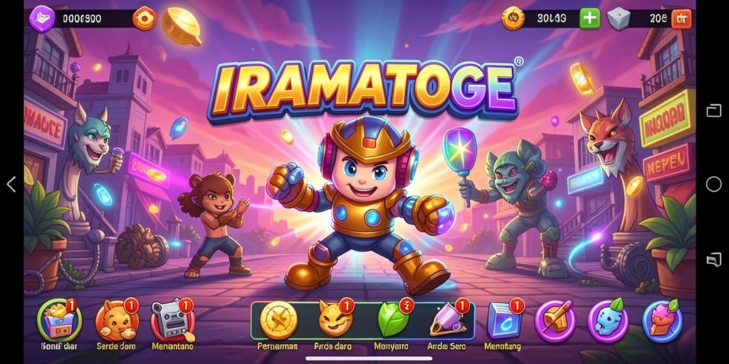 Tampilan gameplay <strong>IRAMATOGEL</strong> yang penuh warna dan menantang.