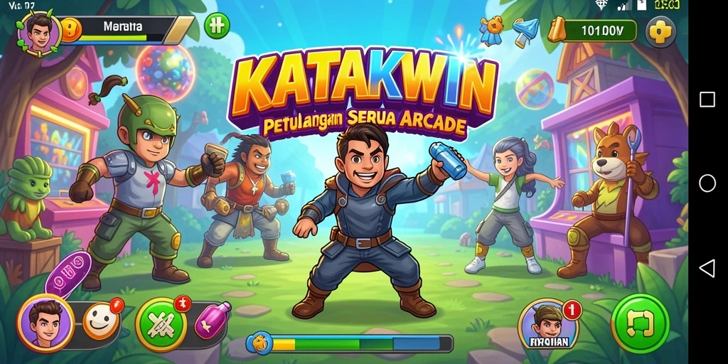 Gameplay seru KATAKWIN dengan berbagai rintangan.