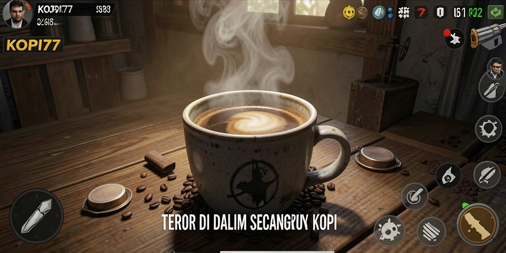 Tampilan gameplay KOPI77 yang menyeramkan dan menegangkan.
