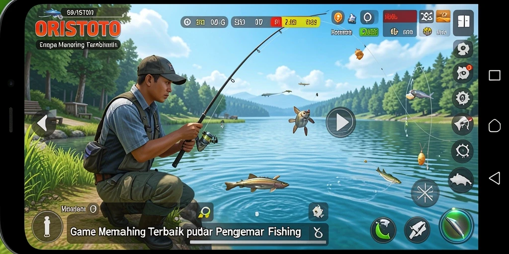 Tangkapan ikan yang menakjubkan dalam gameplay ORISTOTO.