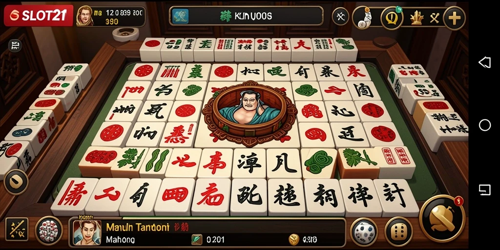 Screenshot gameplay SLOT21 menampilkan tantangan Mahjong yang seru.