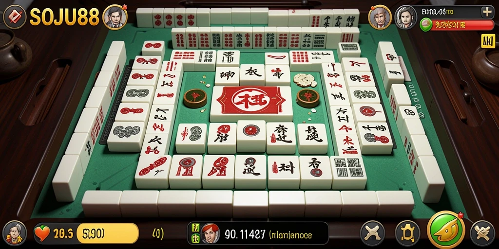 Screenshot gameplay Mahjong yang menarik dari SOJU88.