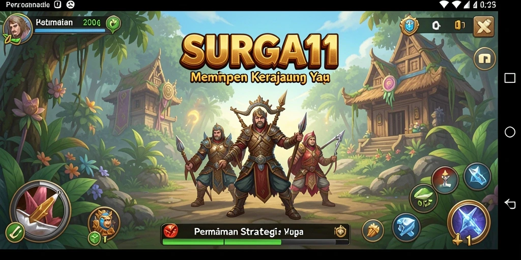 Tampilan gameplay SURGA11 dengan pertarungan strategis yang seru.